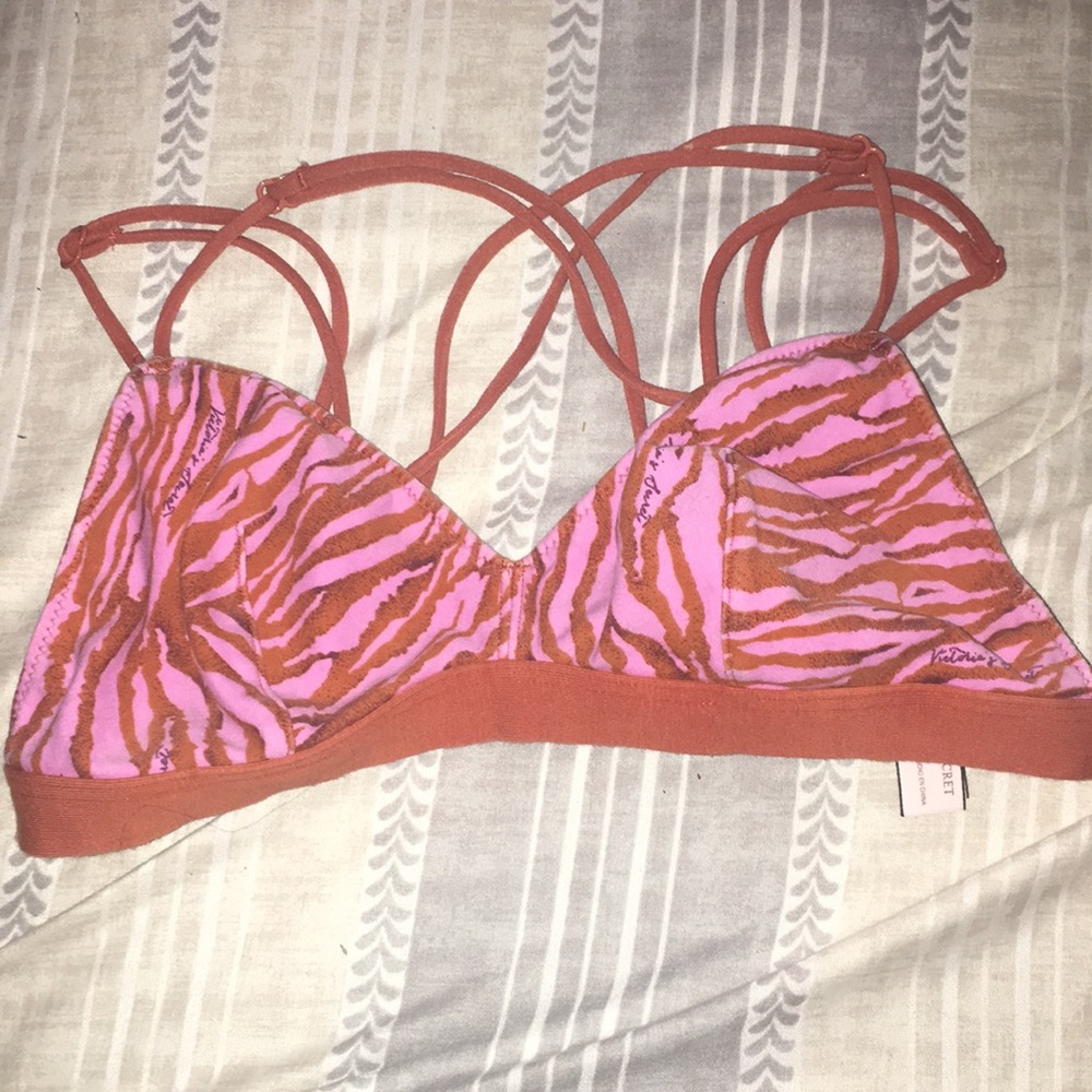 Pink and orange bra/ bikini top